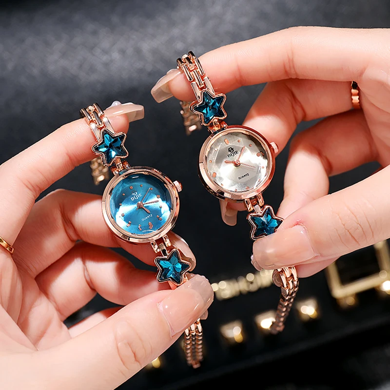 

Blue Lucky Star Ladies Watch Korea Style Female Students Wristwatches Fashion Women Elegant Bracelet Relojes Mujer