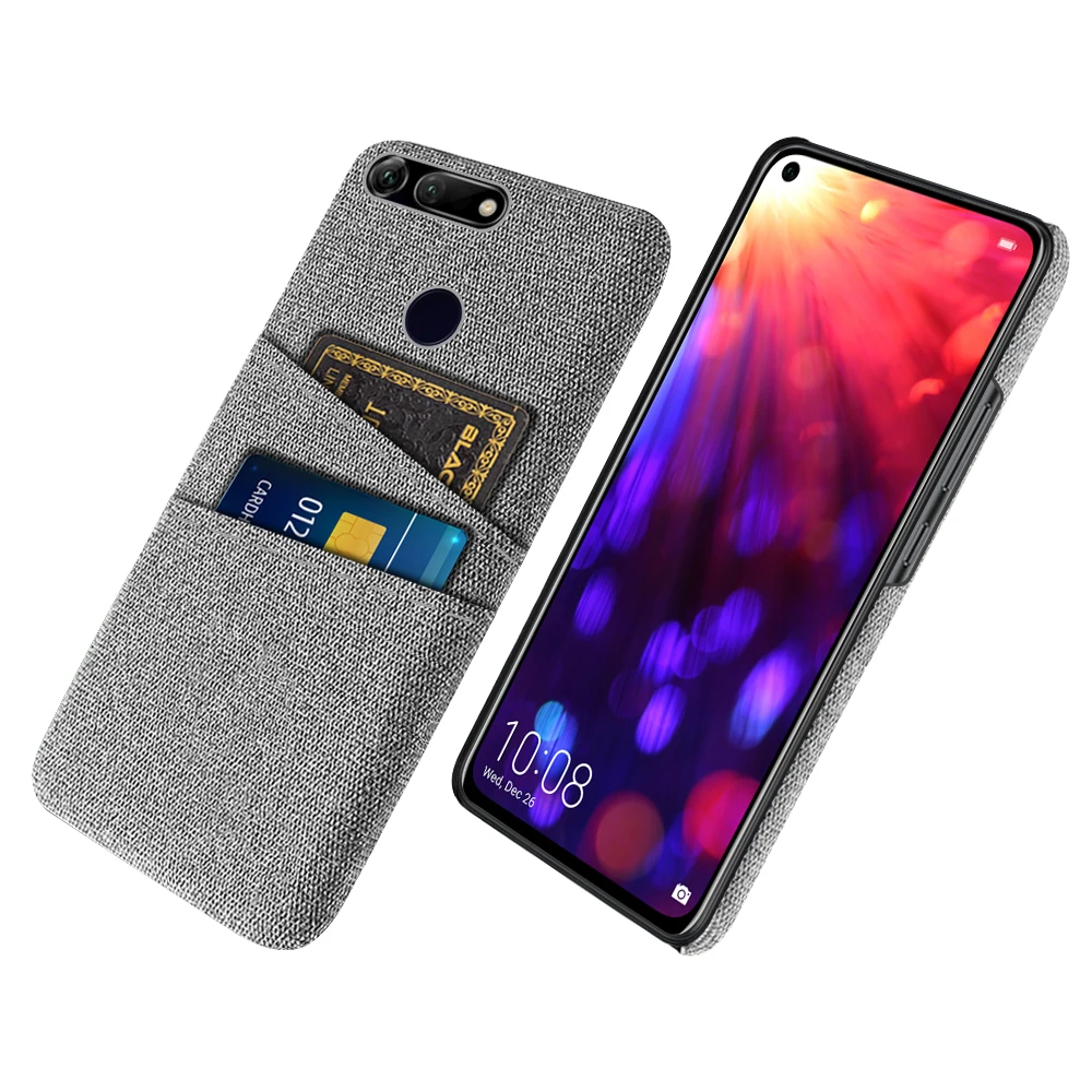 

View 20 For Honor View 20 Case Luxury Fabric Dual Card Phone Cover For Huawei Honor View20 V20 Coque PCT-AL10 PCT-TL10 PCT-L29