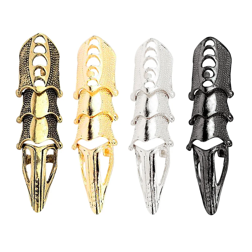 

4pcs Halloween Joint Full Finger Rings Halloween Punk Gothic Knuckle