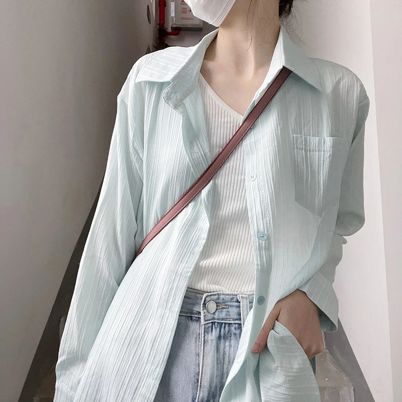 

Sunscreen Shirt Women's New Summer Design Sense Of Minority Medium Length Thin Cardigan Coat Long Sleeve Korean Gentle