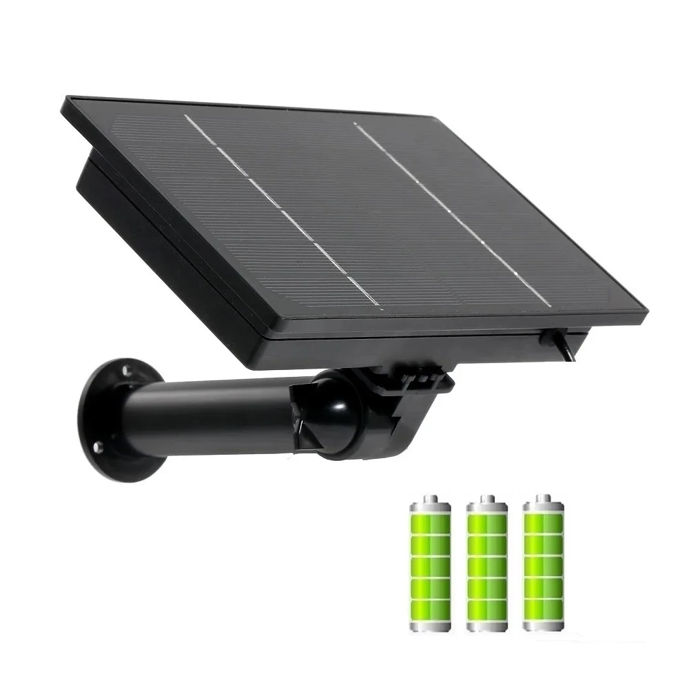Outdoor 4W Solar Panel 5V Built-in 18650 Replaceable Battery Waterproof Solar Power Panel Type-c USB Charged For Security Camera