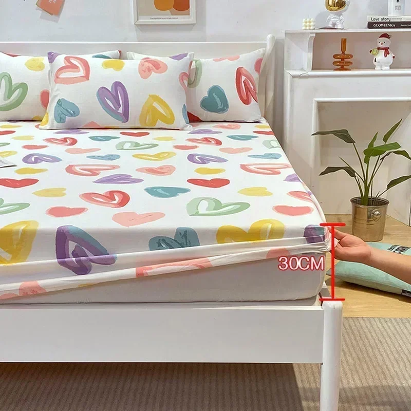 Набор Простыней Из Чистого Хлопка с милым принтом 100% хлопок мягкие простыни и