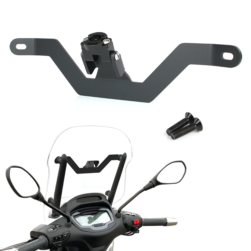 Фото Для Piaggio Beverly 300/400 2021 2022 2023 2024 GPS-навигационная пластина, кронштейн для крепления на лобовое стекло мотоцикла, подставка для телефона, держатель №1