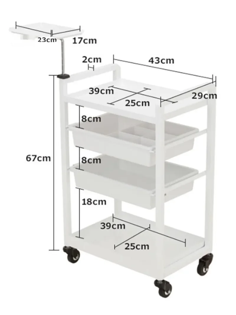 Тележка для салона красоты в скандинавском стиле многофункциональная тележка