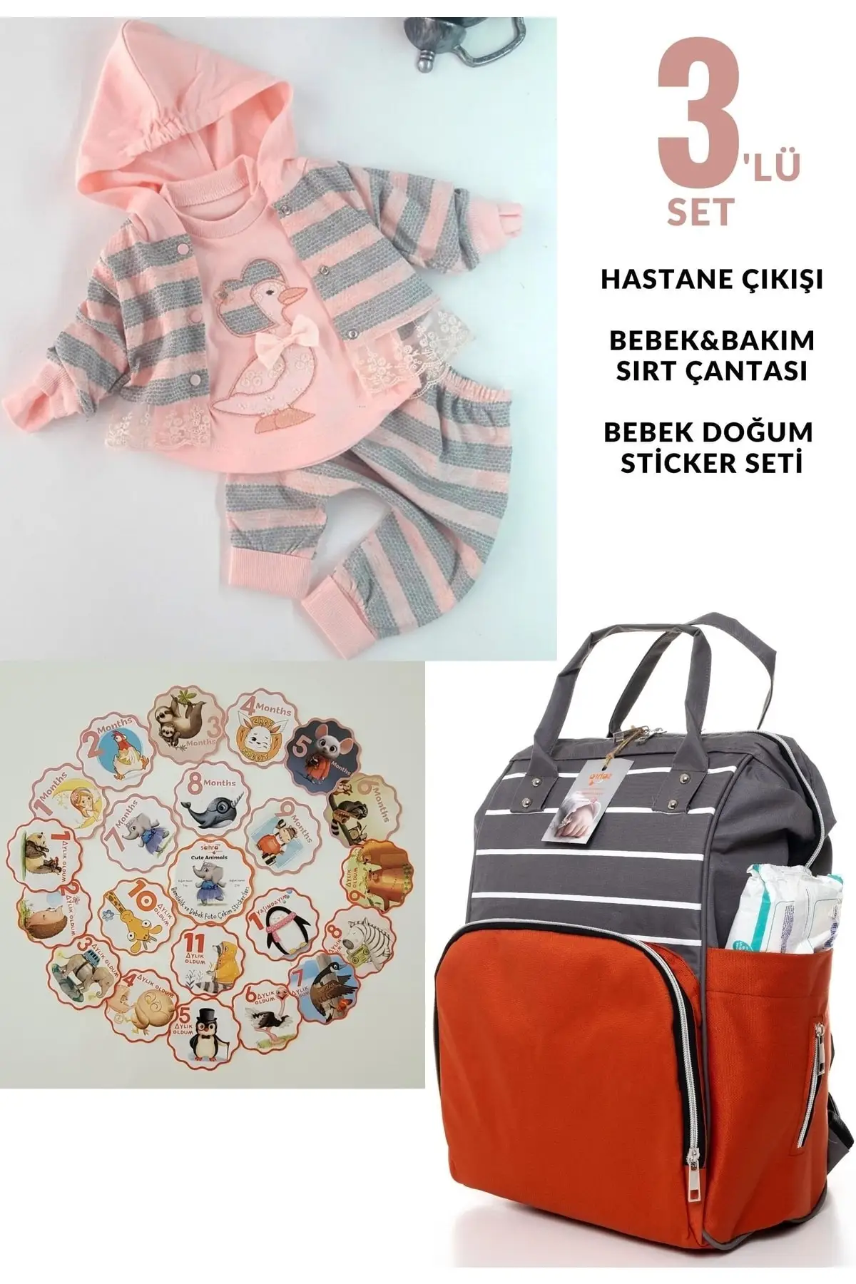 

100% хлопок, розетка для больницы, рюкзак для мамы и ребенка и милые животные, комплект из 21 предмета, детские наклейки, хлопок, розовый