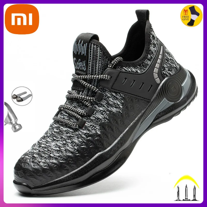 

Xiaomi Size 37-50 Safety Shoes Men Steel Toe Boots Anti-puncture Work Sneakers Male Footwear Indestructible Construction Shoes