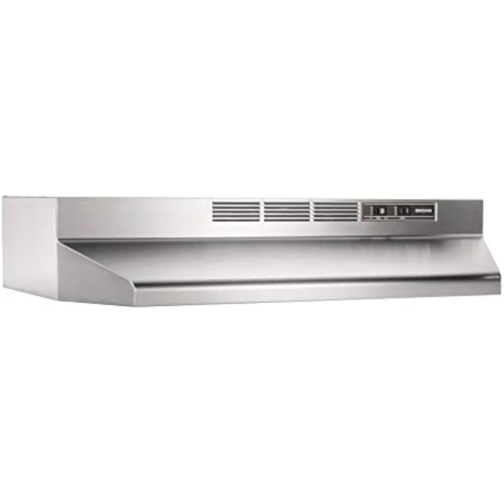

Broan-NuTone 413004 Non-Ducted Ductless Range Hood with Lights Exhaust Fan for Under Cabinet, 30-Inch, Stainless Steel
