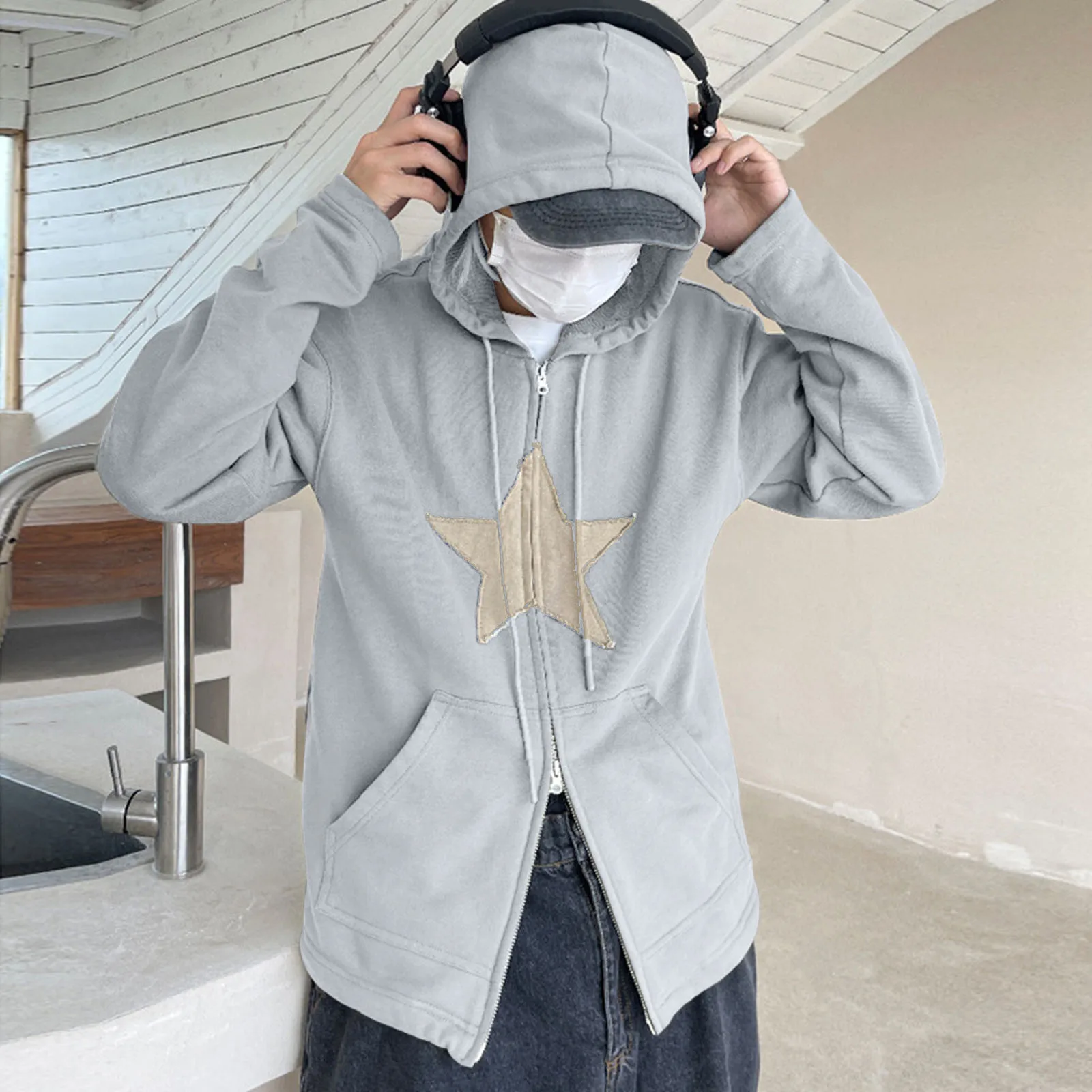 

Women Clothing Women Long Sleeve Zip Up Hoodie Vintage Casual Cardigan Sweatshirt with Pocket Extra Long Hoodie Jacket