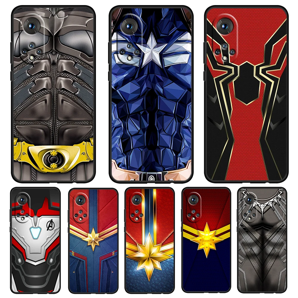 

Avengers Hero Marvel Black Phone Case For Honor 70 60 SE 50 X8 X7 X30 X20 20 10 10X 10i 9C 9A 9X 8A 8X Pro Lite Soft Cover Shell