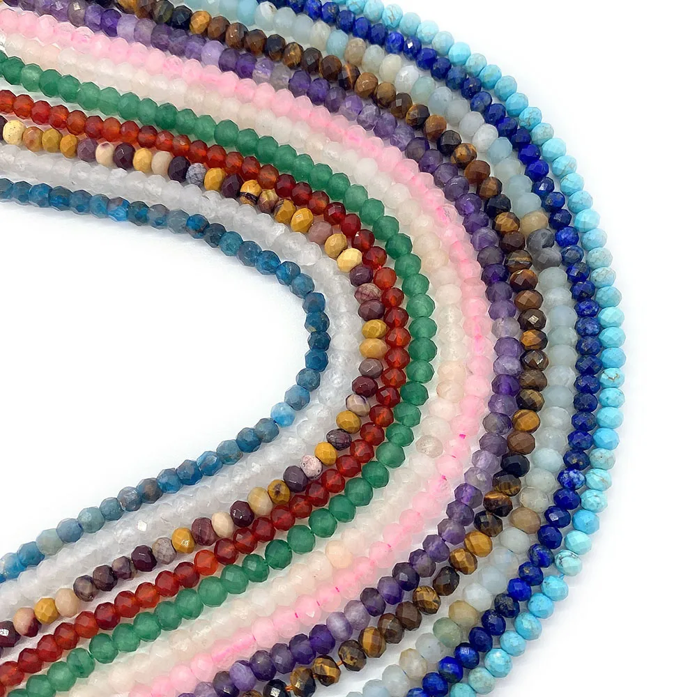 Бусины из натурального камня для ожерелья с малахатным Рубином 2x3 мм розовый