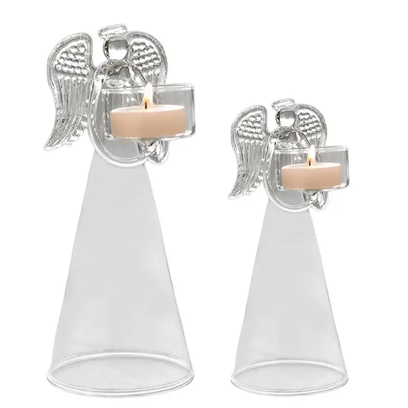 

Glass Candle Holder Angel Candlestick Holder Decorative Candle Stands For Wedding Centerpieces Home Dining Table Decor
