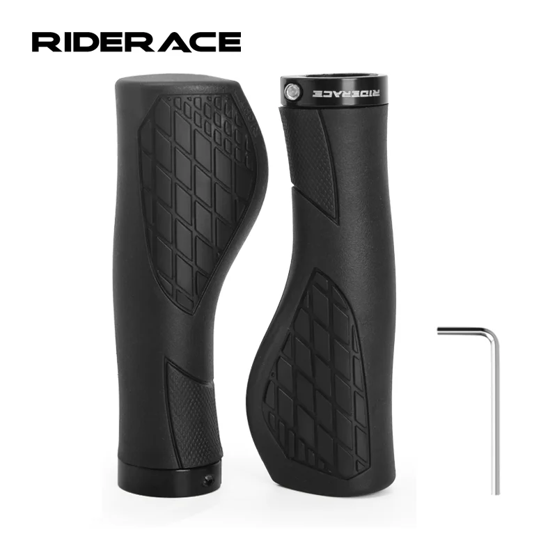

Bicycle Grips Ergonomic Rubber Skid-Proof Shockproof Mountain Bike Handlebar Cover Single Locking Comfortable Soft Cycling Parts