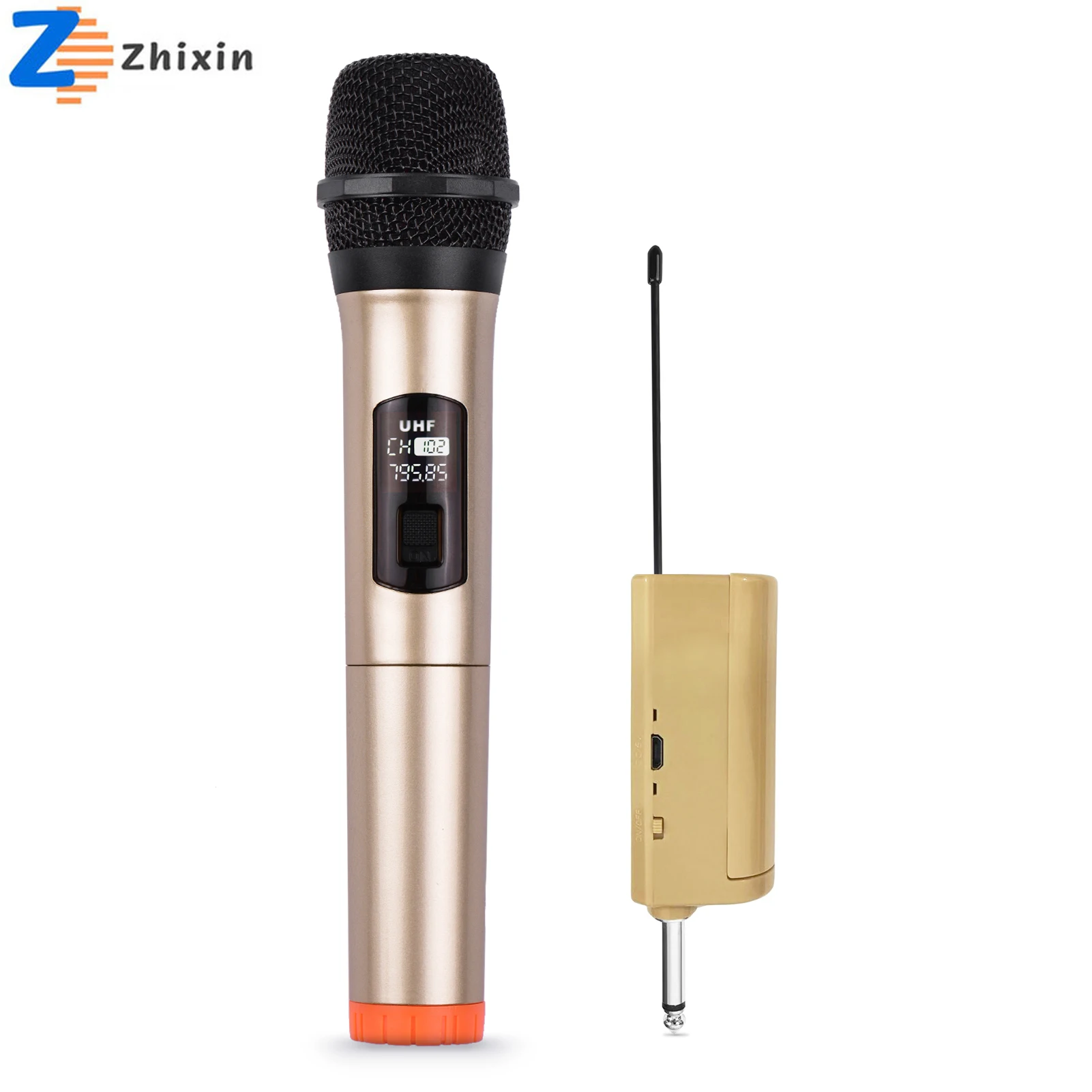 

Ручной беспроводной микрофон UHF, динамический микрофон с портативным мини-приемником, совместимый с динамиком, караоке-системой, домашним к...