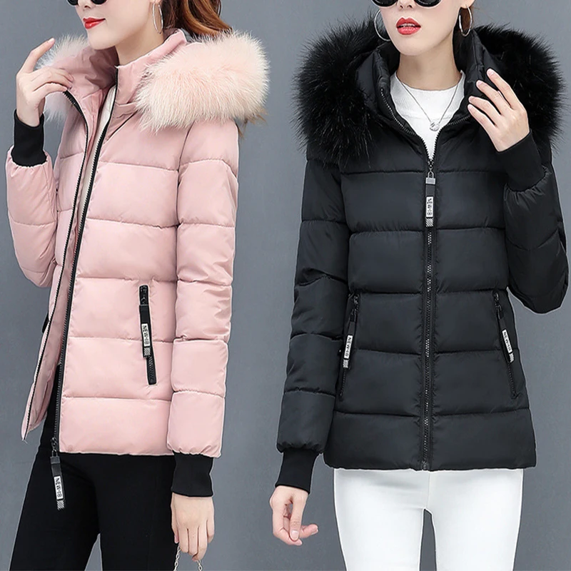 

Новая зимняя Женская парка с меховым воротником, базовое пальто с капюшоном, утепленная женская куртка, теплая верхняя одежда с хлопковой подкладкой 4XL