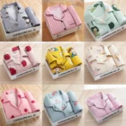 Женская модель 2022, весенне-осенний женский пижамный комплект с длинным рукавом, комплекты пижам с длинными брюками, комплект одежды для сна из полиэстера для отдыха