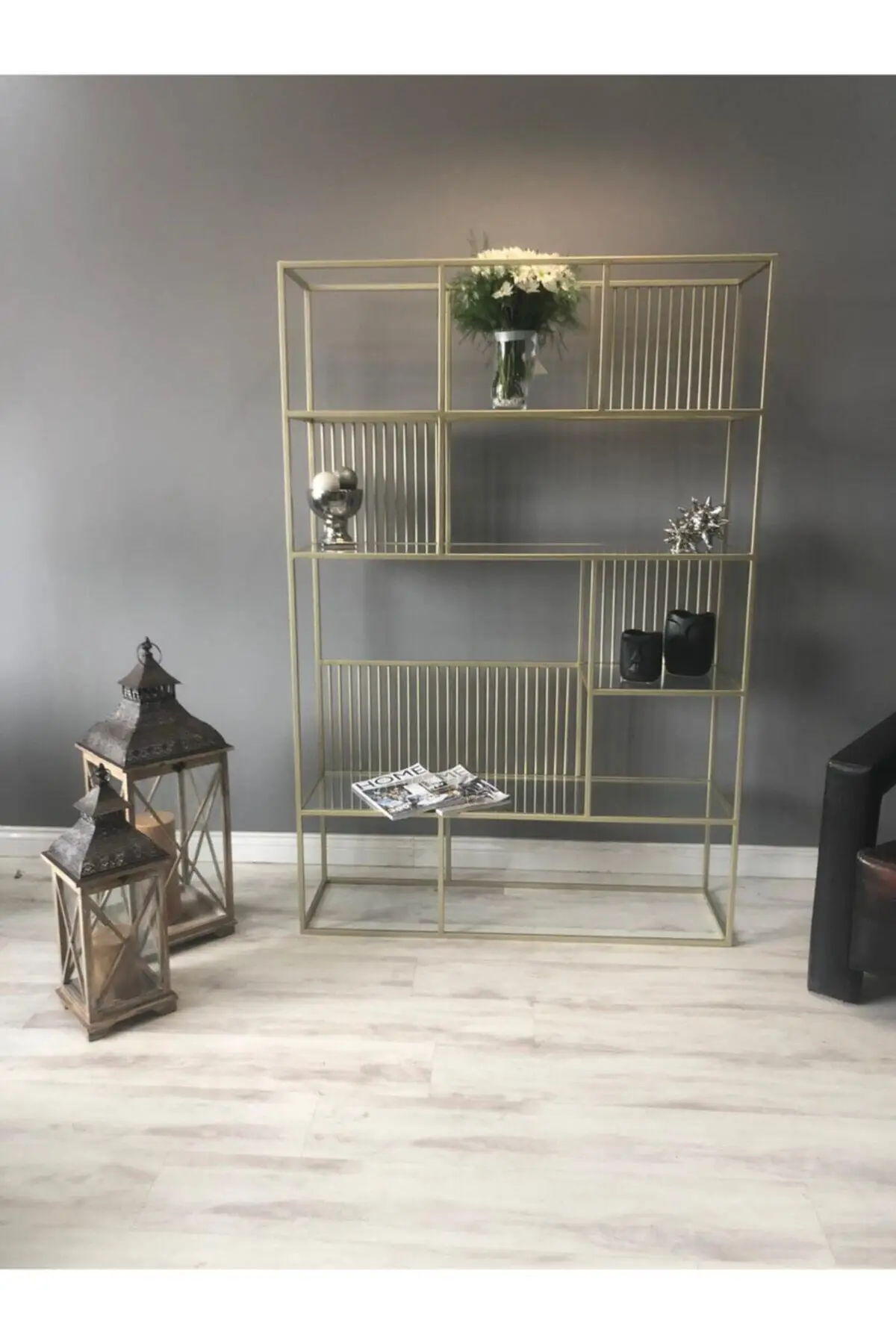 

Modern Metal Gold Bookcase coffe table