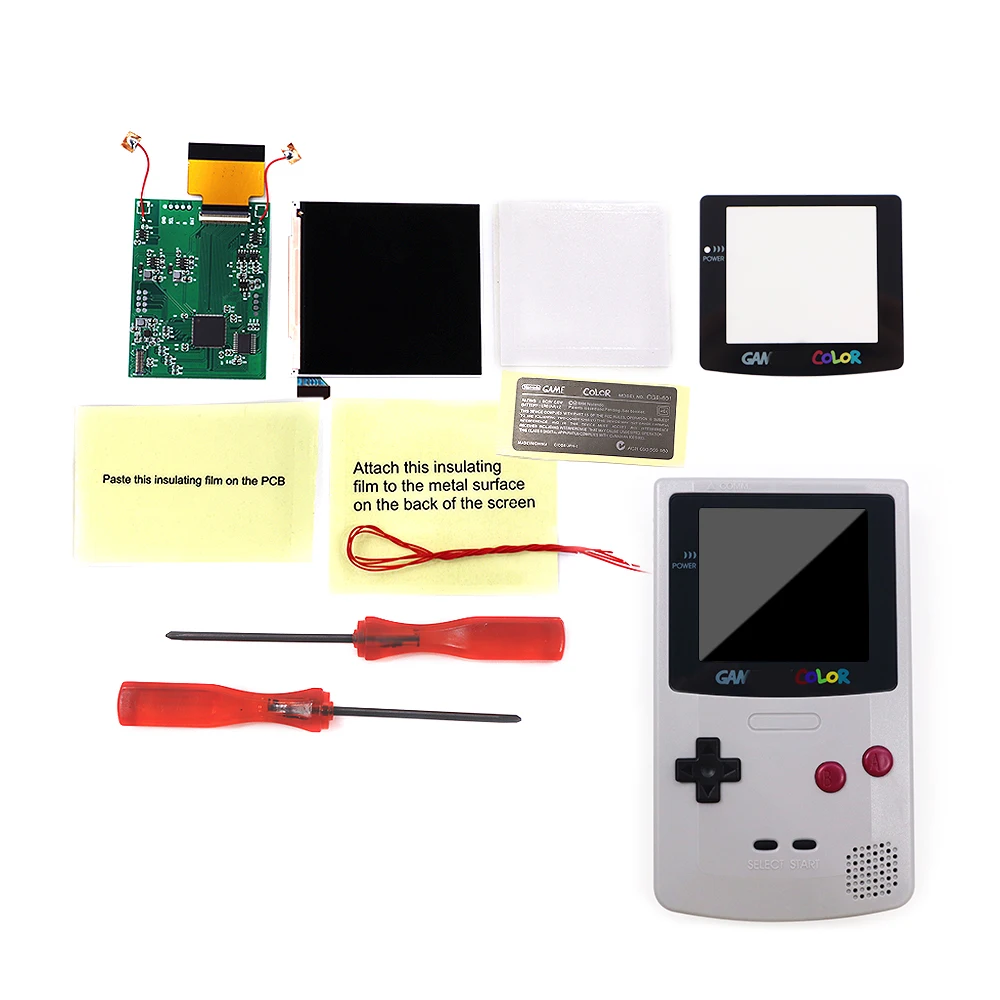 

Gray Multi Colors Pre-cut Shell Case w/OSD Version IPS Backlight LCD Mod Kit For GameBoy Color GBC