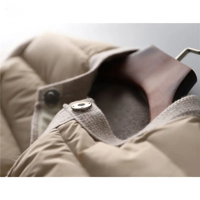 Women's Long Sleeve Knitted Jacket Short Cotton Coat Autumn Winter Warmth Korean Fashion Simple Japanese Style Office Lady Za