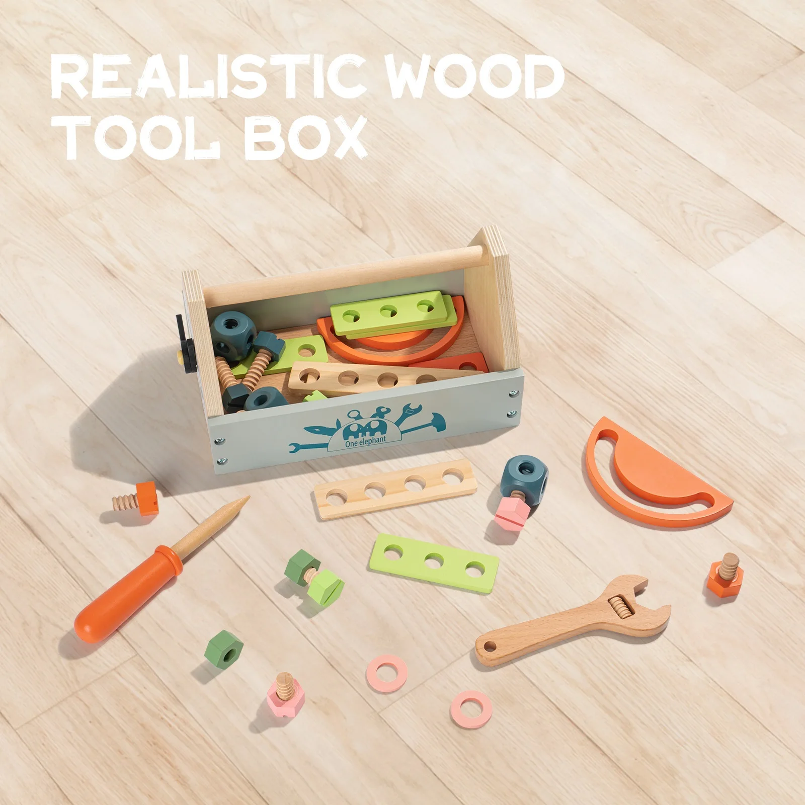 

2022 Kids Toddlers Wooden Tool Box Set,with play accessories On-Site