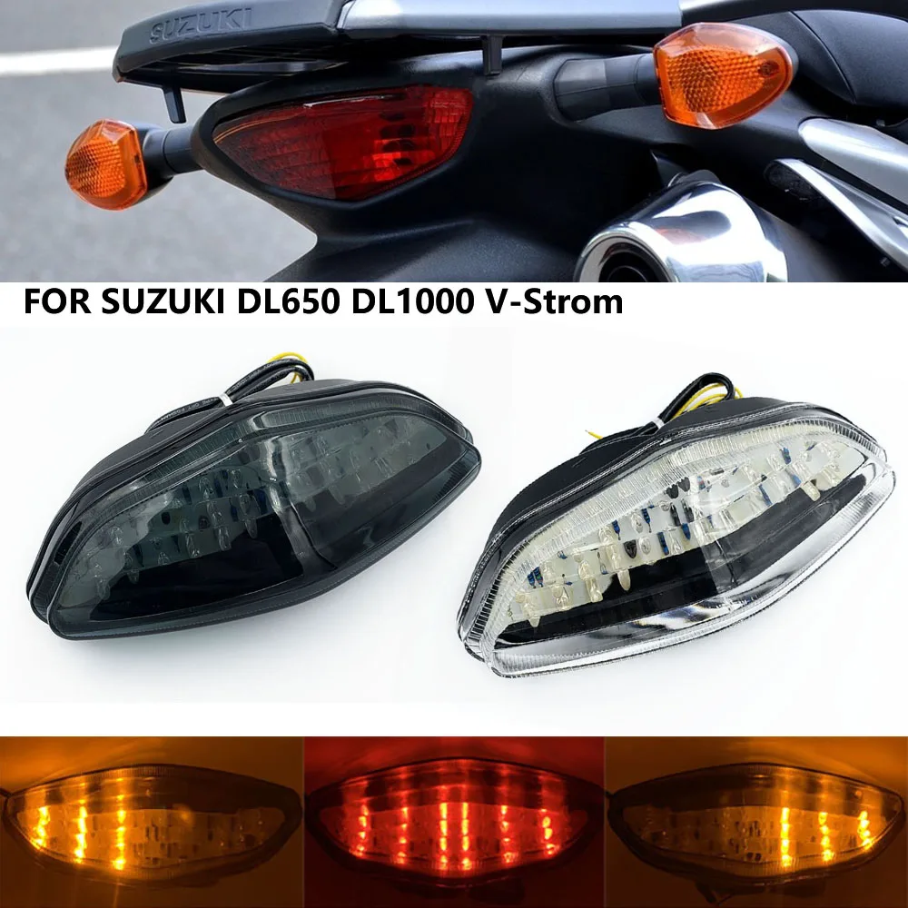 Фото Для Suzuki V-Strom DL 1000 650 светодиодный задний фонарь, встроенный задний стоп-сигнал, указатель поворота, задний фонарь в сборе DL650 DL1000 03-08 №3