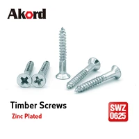 accord 6 x 1 inch 6g x 25mm 20mm 30mm 40mm 100 piece wood screws phillips countersunk head zinc plated steel