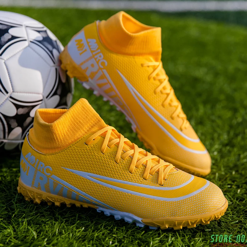 

Football Shoes Teenagers FG/TF High Soccer Shoes Men Sneaker Ultralight Football Boots Size 35-45 Chuteira Society