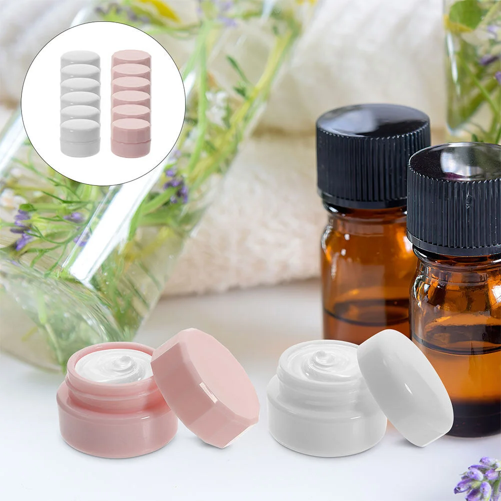 

10 Pcs Packing Box Plastic Cream Lotion Jars Refillable Makeup Empty Small Organizer Containers Lids Body Butter