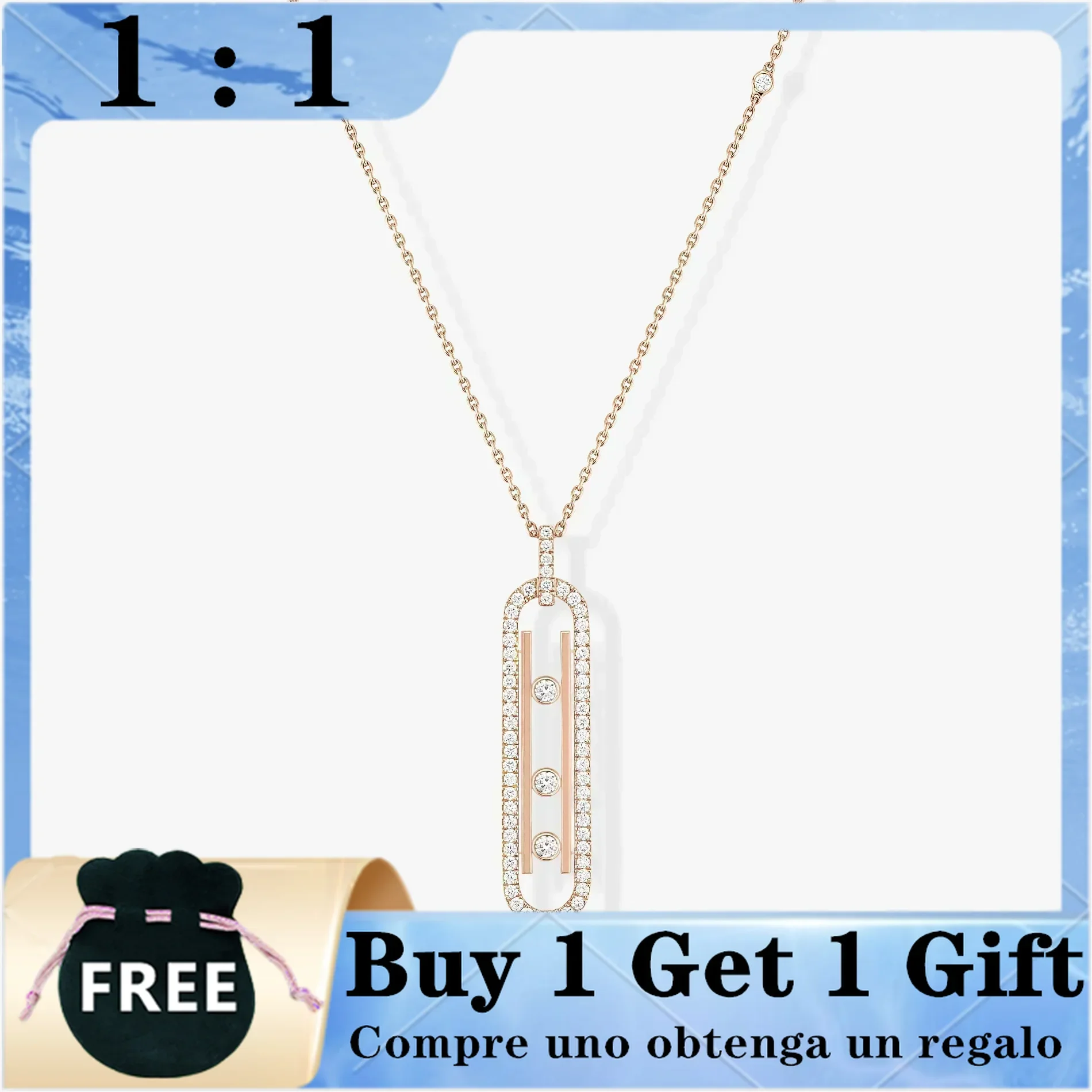 Женский дукер из серебра 925 пробы с тремя бриллиантами