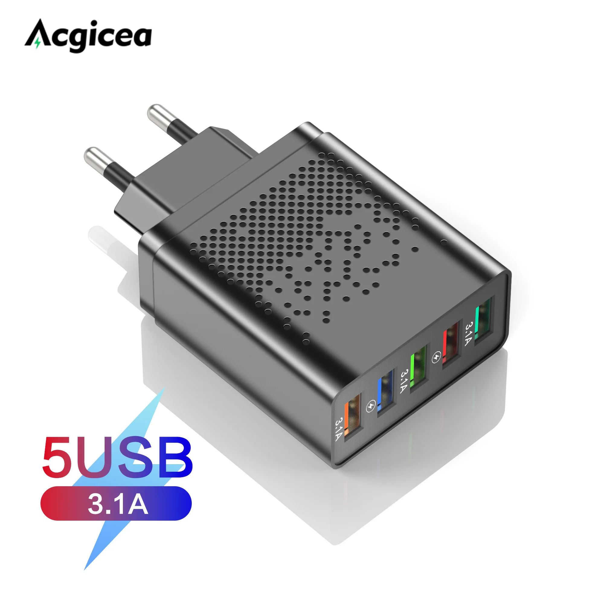 

5 USB Charger Quick Charge EU US Plug USB Wall Fast Charging Portable Mobile Charger For iPhone 13 Xiaomi Huawei QC 3.0 chargers