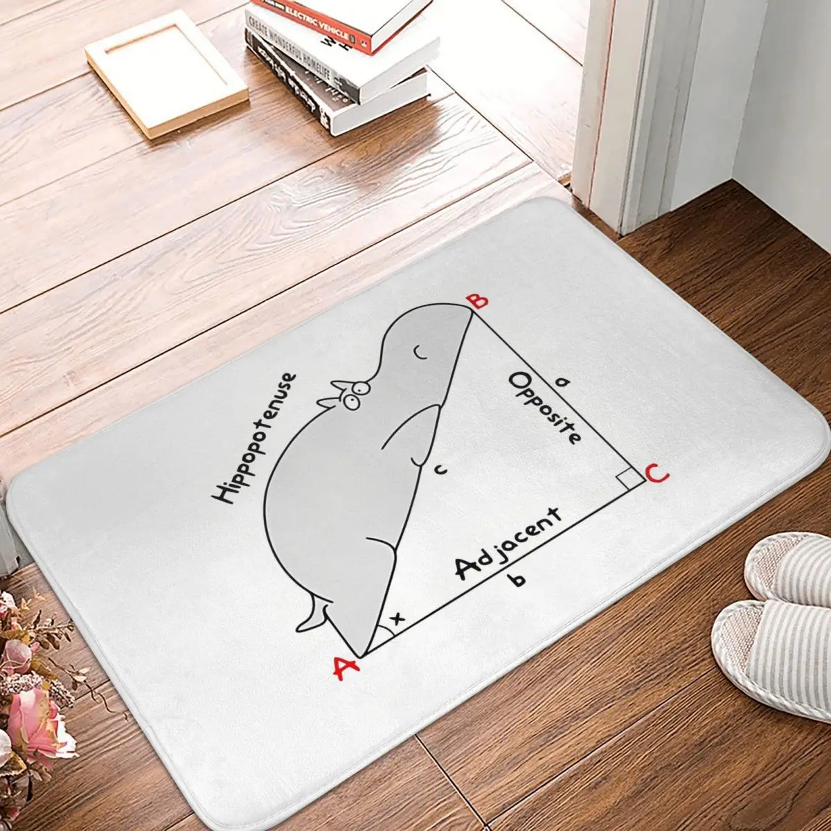 

Math Bedroom Mat Diagram Hippopotenuse Adjacent Opposite Doormat Living Room Carpet Balcony Rug Home Decor