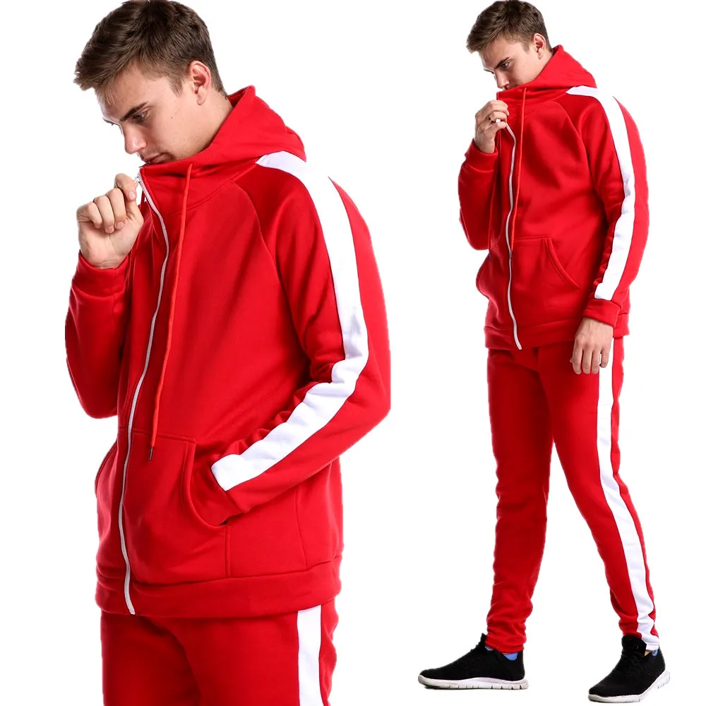 

2023 New Brand Zipper Men Set Fitness Jacket Men 2Pcs Tracksuit Jogging Sportswear Hoodies Sweatshirt Pants Suit