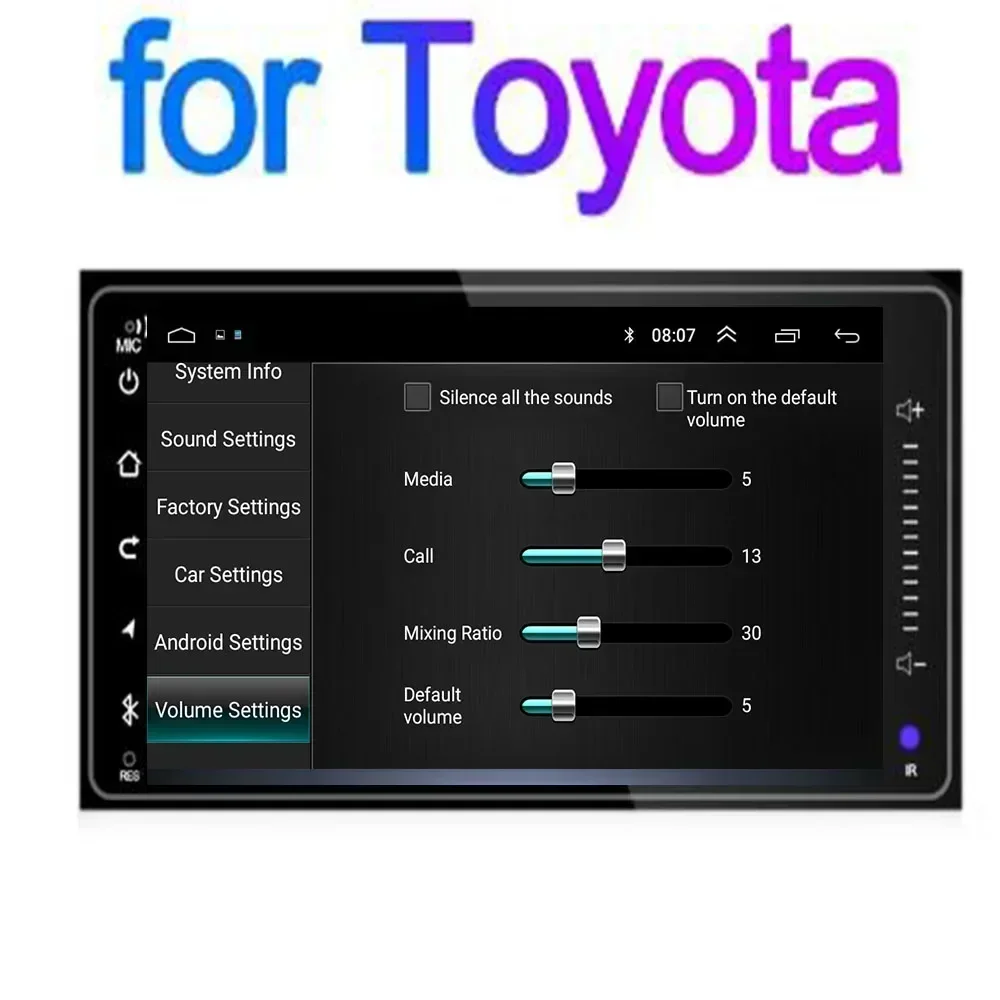 2 Din Android 13 Универсальный 7-дюймовый автомобильный радиоприемник для Toyota GPS Navigaion