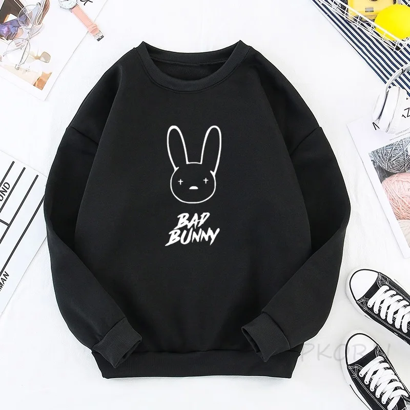 

Толстовка с капюшоном Bad Bunny для мужчин и женщин, пуловер в стиле Харадзюку, уличная одежда, флисовая толстовка с длинным рукавом, винтажный с...