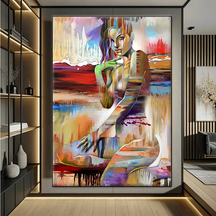 DIY алмазная живопись современная красочная абстрактная женская эстетическая