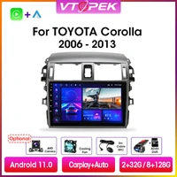 vtopek 9 4gwifi 2din android 11 0 car radio multimedia players for toyota corolla e140150 2006 2013 gps navigation head unit
