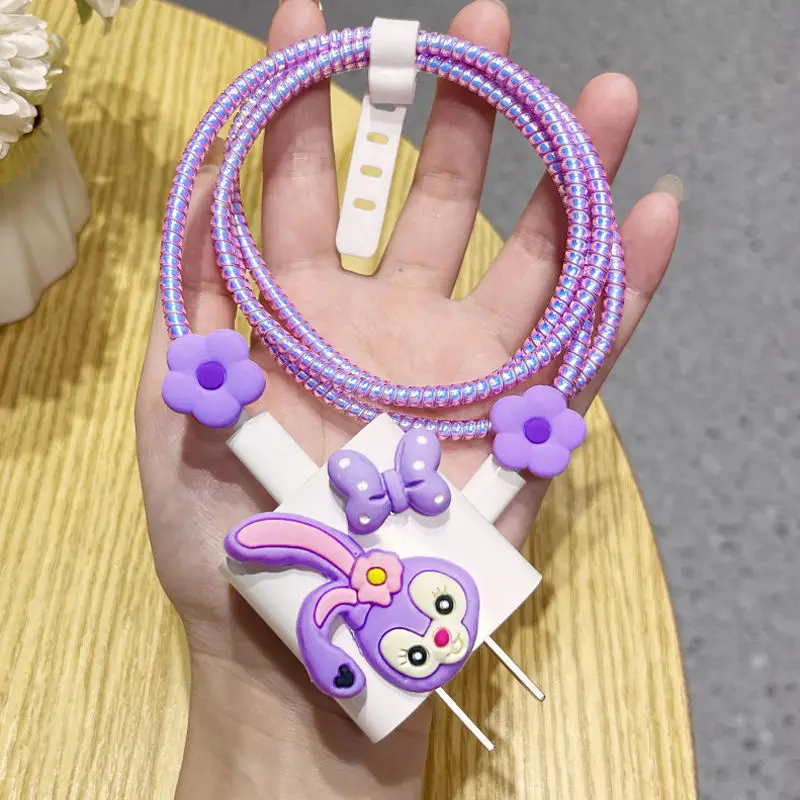 

Disney Star Delu Winnie Cartoon Data Cable Winder Charger Cover USB Cable Cover for IPhone13/12/11Promax Data Cable 18~20W