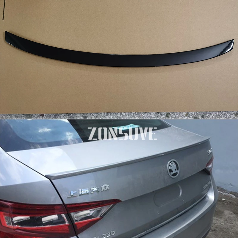

Use For SKODA SUPERB 2016-2019 Year Spoiler Sport ABS Plastic Carbon Fiber Look Rear Trunk Wing Car Body Kit Accessories