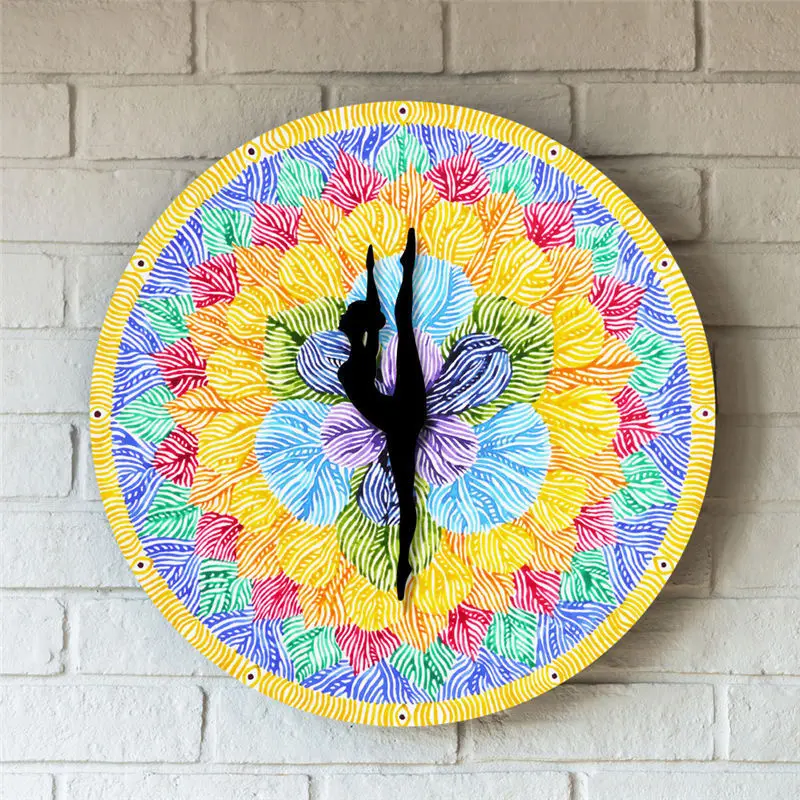 

12inch Colorful Petals Abstract Art Silent Yoga Wall Clock Colorful Lotus Home Decoration Wall Clock Gift Clock for Girls