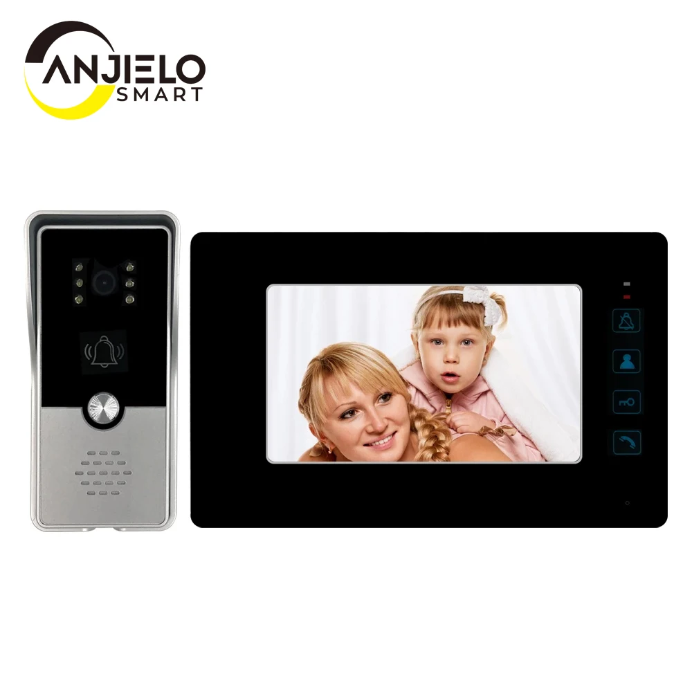 7 Inch Surveillance Video Intercom System with White Light Sensor Waterproof Doorbell домофон для дома  Wireless Intercom
