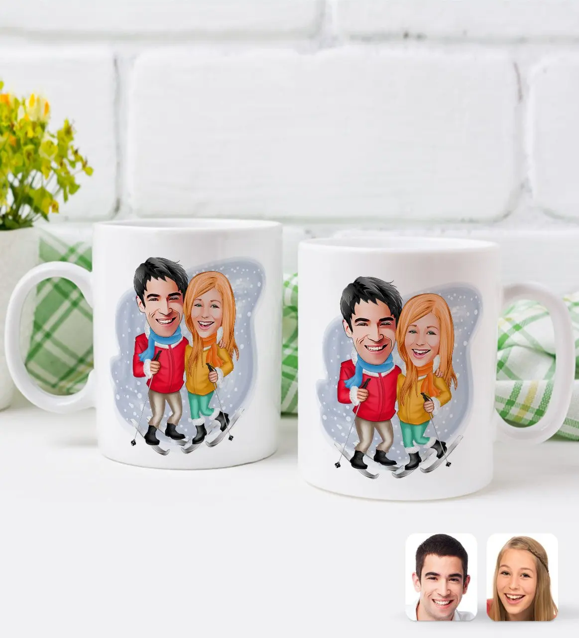 

Персонализированная двойная кружка в романтическом стиле