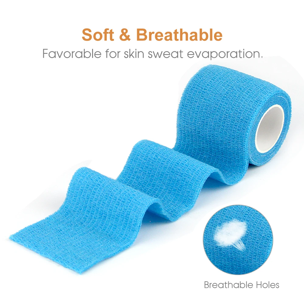 Цветная Атлетическая самоклеящаяся эластичная бандажная лента из нетканого