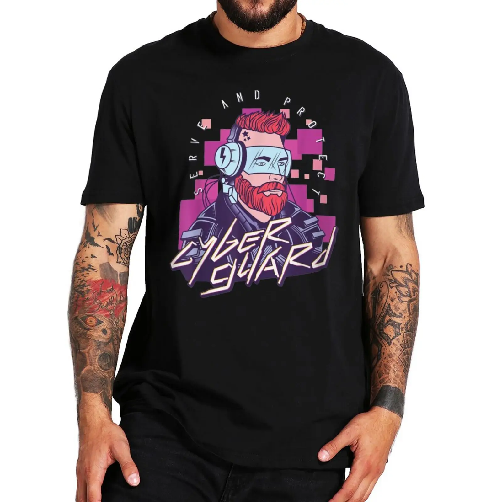

Cyber Guard Retro Style Game T-Shirt Funny 80s 90s Gaming Lovers Vintage Tee Summer 100% Cotton Premium Soft T Shirt