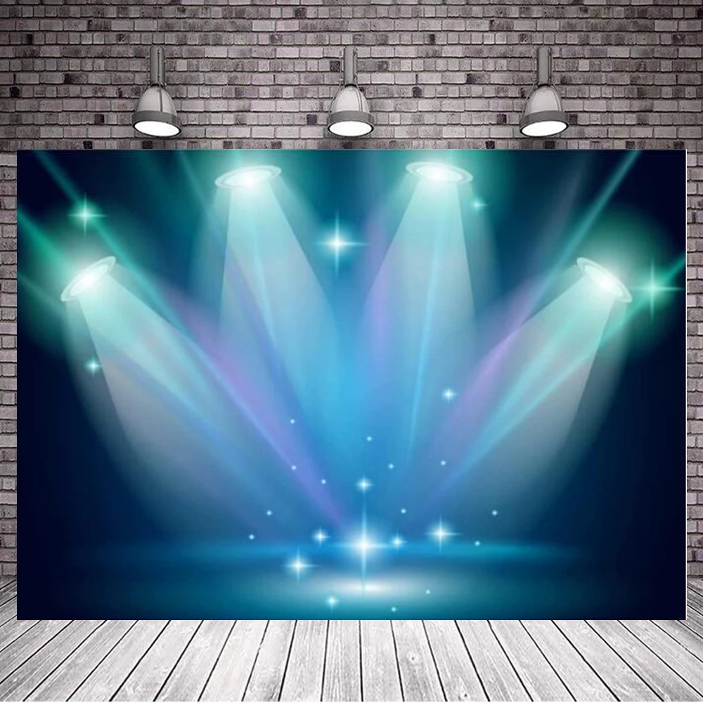 

Stage Spotlight Photography Backdrop Light Gathering on Stage Shining Stars Background Birthday Party Festival Photo Booth Prop