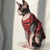 pet cat dog summer vest sphinx hairless cat stretch stripe summer thin anti shedding clothes