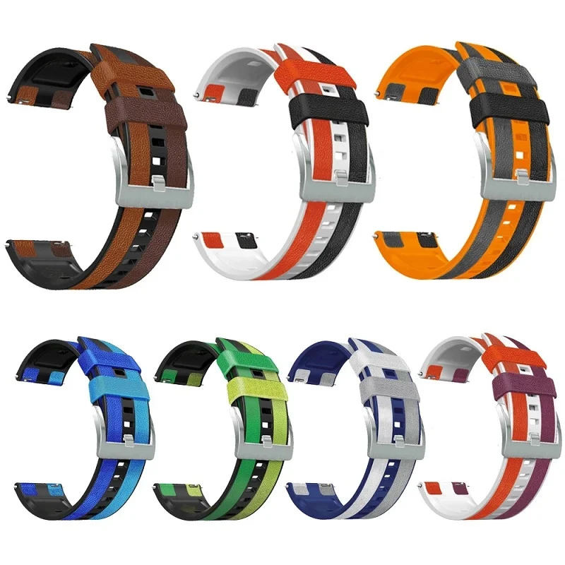 

22mm Strap for Huawei Watch GT2 Pro GT2 46mm Strap for Huawei Watch GT3 3 Pro 46mm Smart Watch Leather + Silicone Strap Bracelet