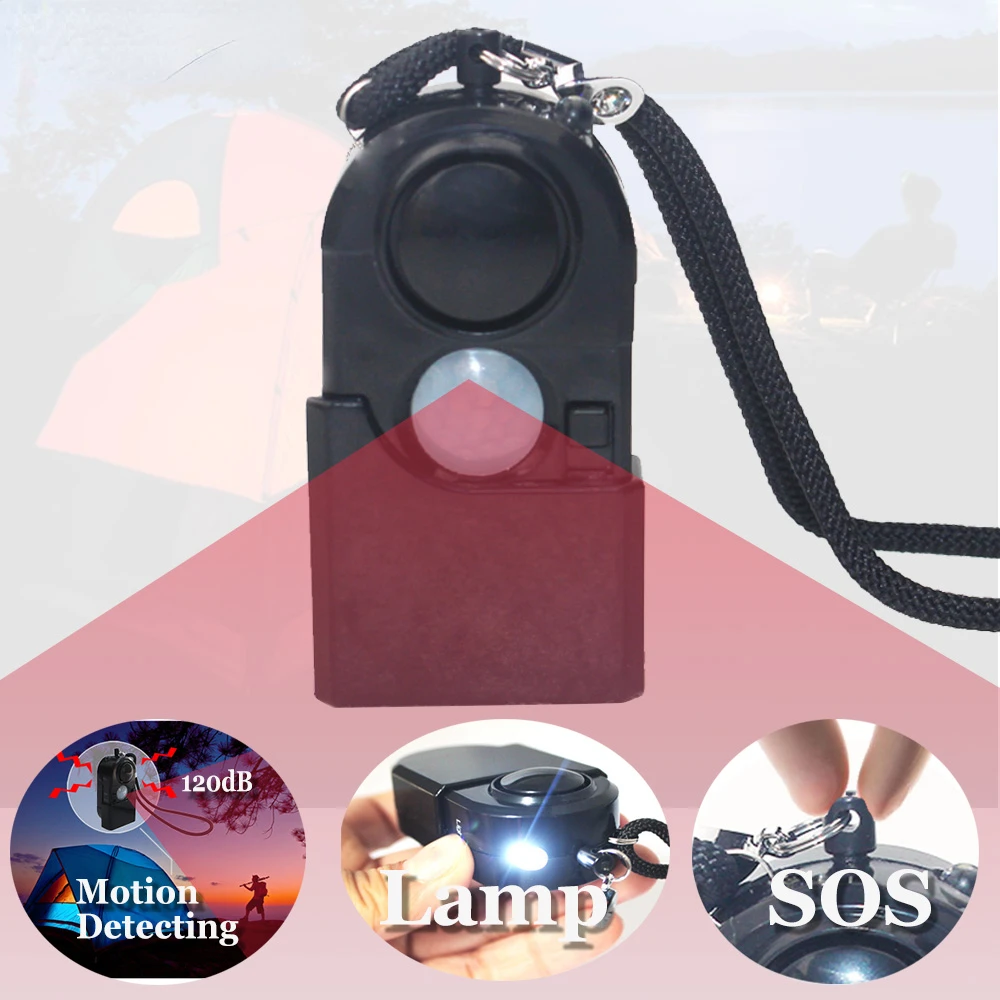 

Портативный мини-детектор для кемпинга и путешествий с сигнализацией, 120 дБ, беспроводная Противоугонная защита для дома, Прямая поставка