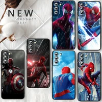 marvel avengers spiderman for samsung galaxy s22 s21 s20 fe ultra pro lite s10 5g s10e s9 s8 plus s7 edge soft black phone case