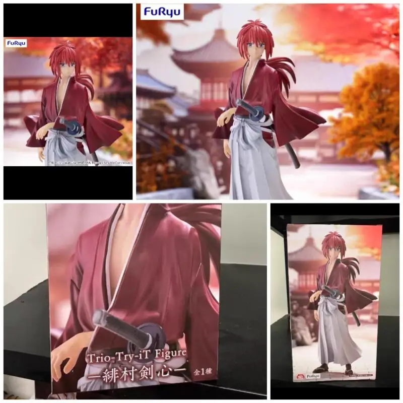 Фото Подлинная фигурка Furyu Rurouni Kenshin Trio Try It Himura Kenshin, оригинальная в наличии, аниме-фигурка, модель, коллекционная фигурка, игрушки №1