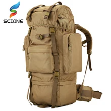 70L large Backpack Outdoor Sports Bag 3P Military Tactical Bags For Hiking Camping Climbing Waterproof Wear-resisting Nylon Bag
