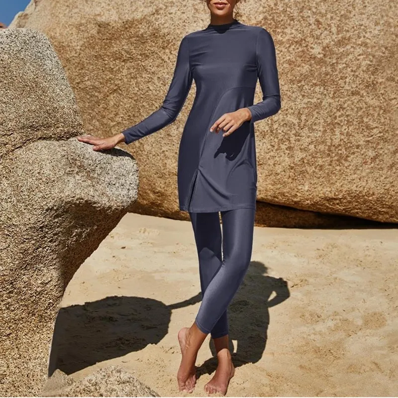 

Мусульманские купальники, женский спортивный купальник, 2 шт., мусульманская одежда для плавания для женщин, бикини, женская одежда, купальн...